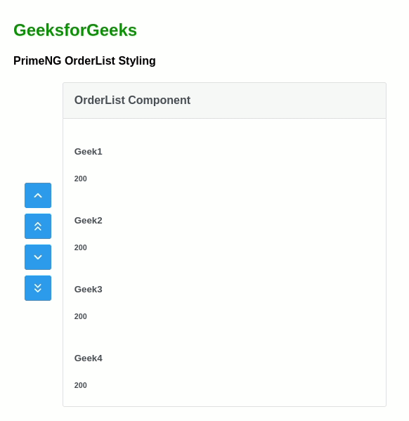 Angular PrimeNG OrderList Styling