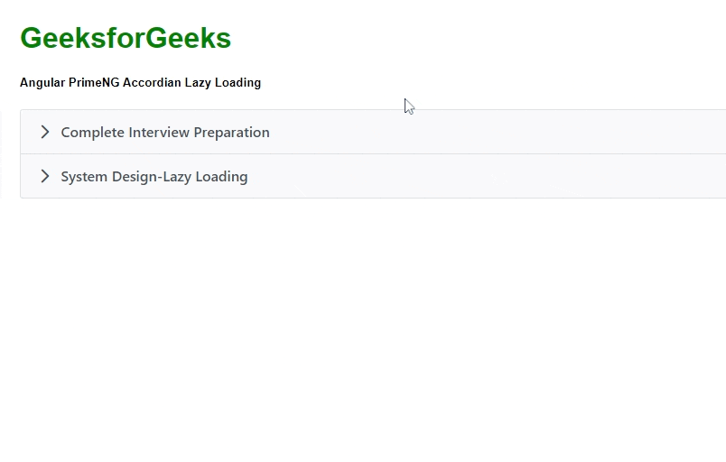 Angular PrimeNG Accordion Lazy Loading