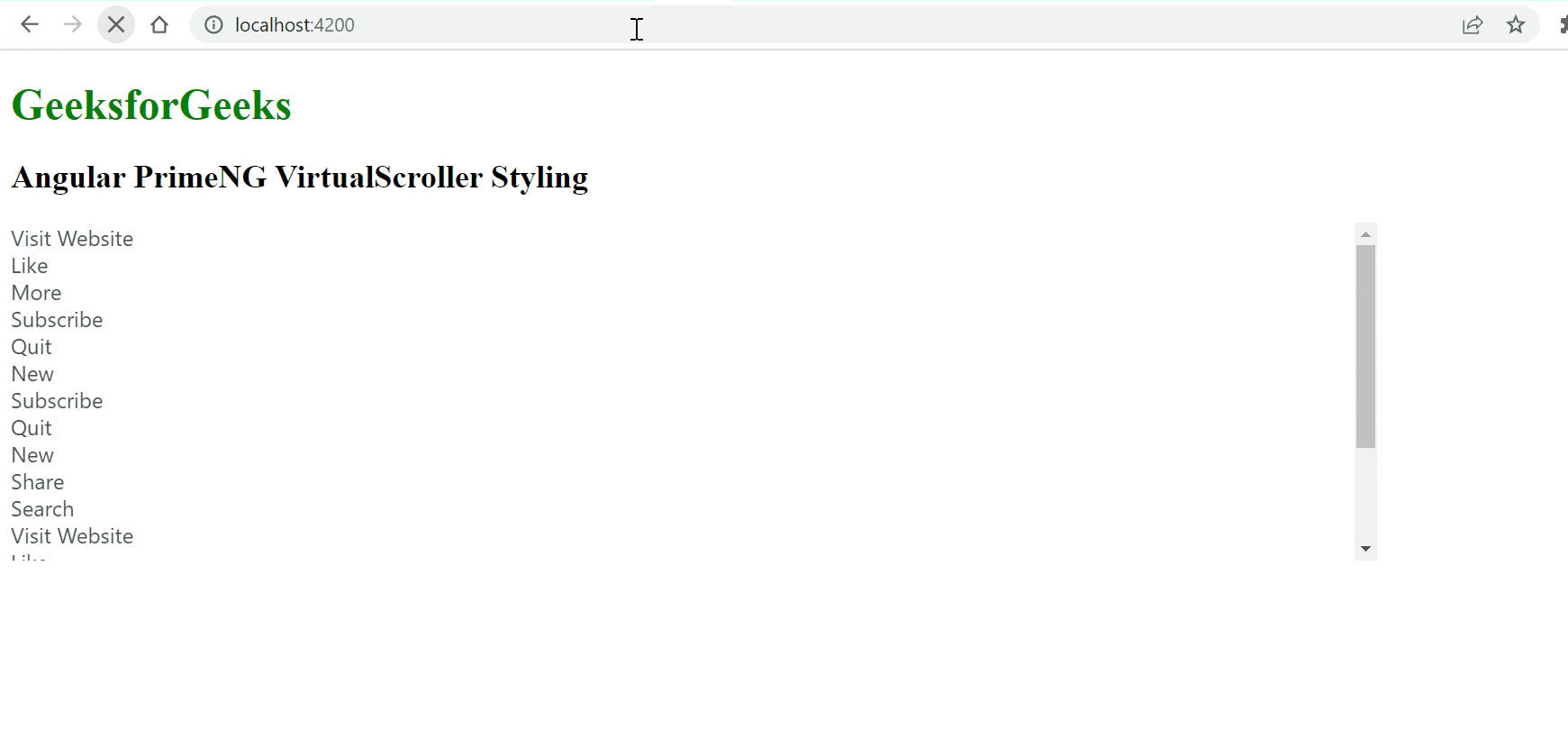 Angular PrimeNG VirtualScroller Events