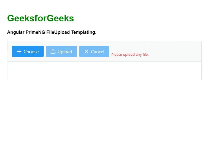 Angular PrimeNG FileUpload Templating