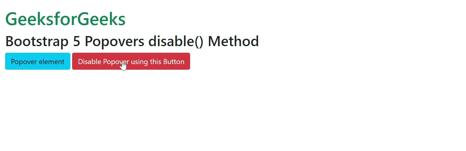 Bootstrap 5 Popovers disable() Method