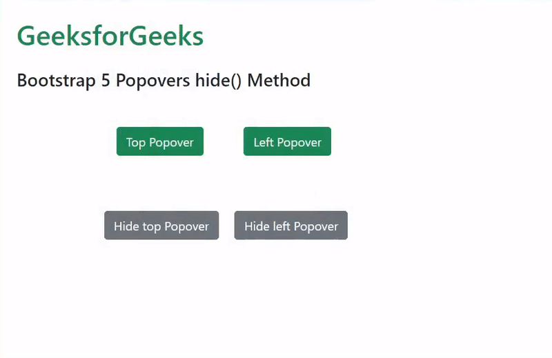 Bootstrap 5 Popovers hide() Method