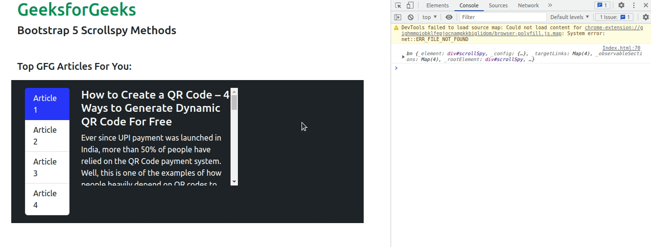 Bootstrap 5 Scrollspy Methods
