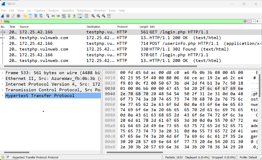 Sniffing of Login Credential or Password Capturing in Wireshark