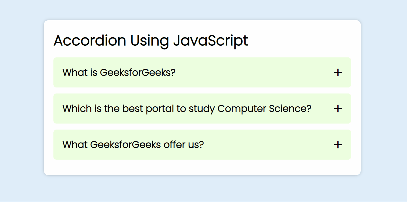Accordion using JavaScript
