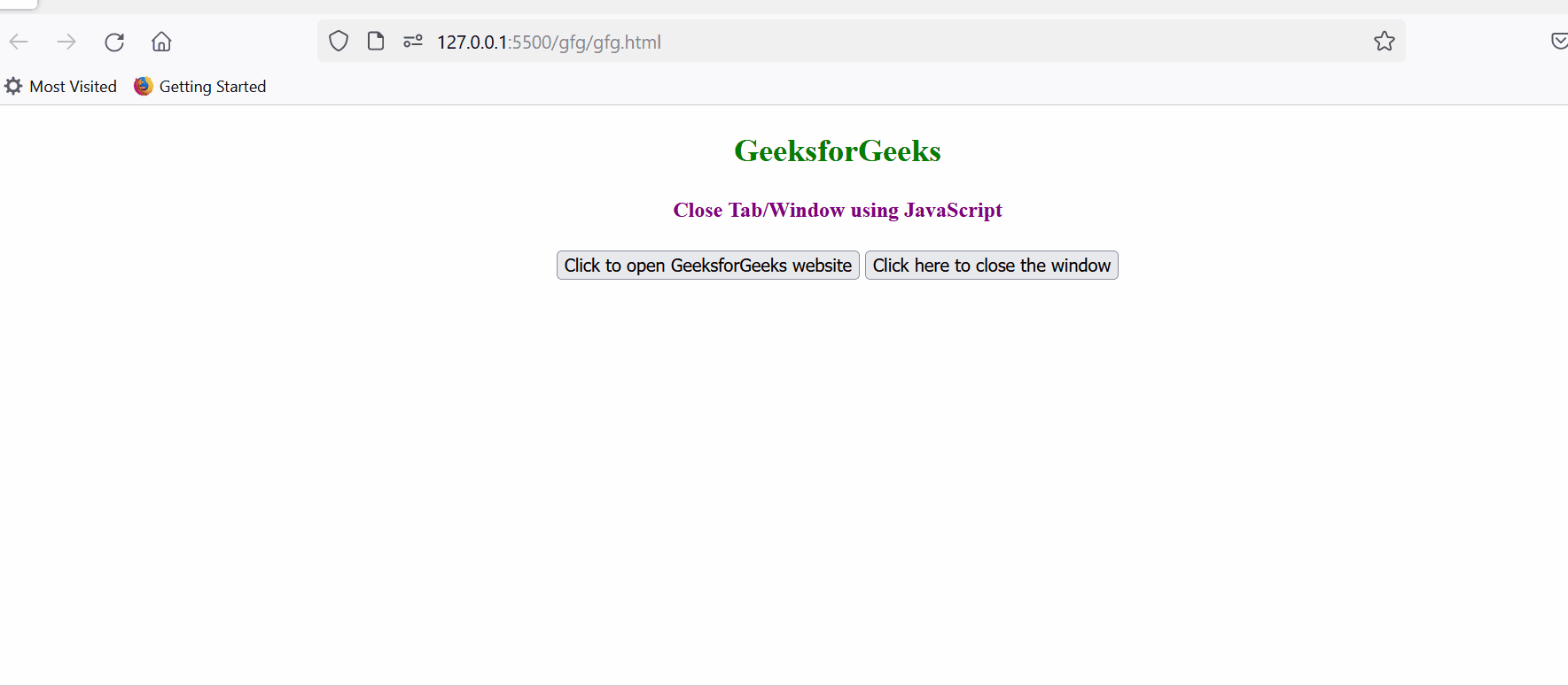 How to close current tab in a browser window using JavaScript
