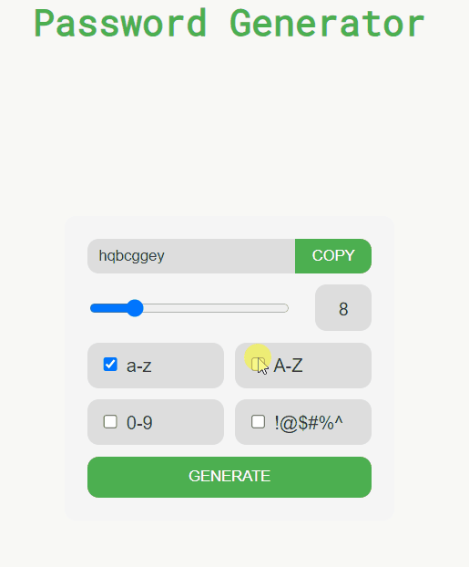 Build a Password Generator App with HTML CSS and JavaScript