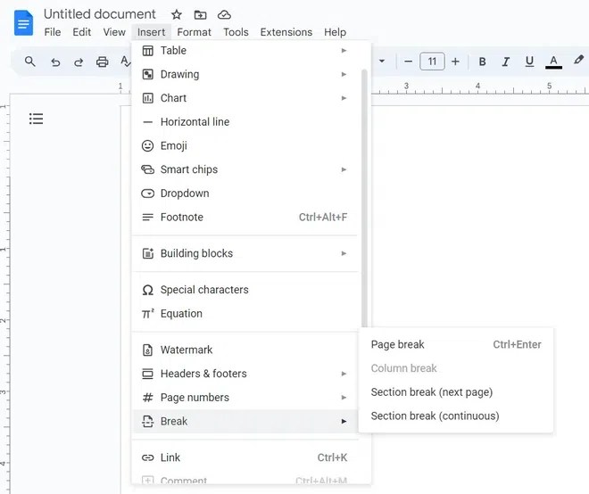 How to Add a Page in Google Docs
