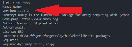 How to check NumPy version installed? - GeeksforGeeks