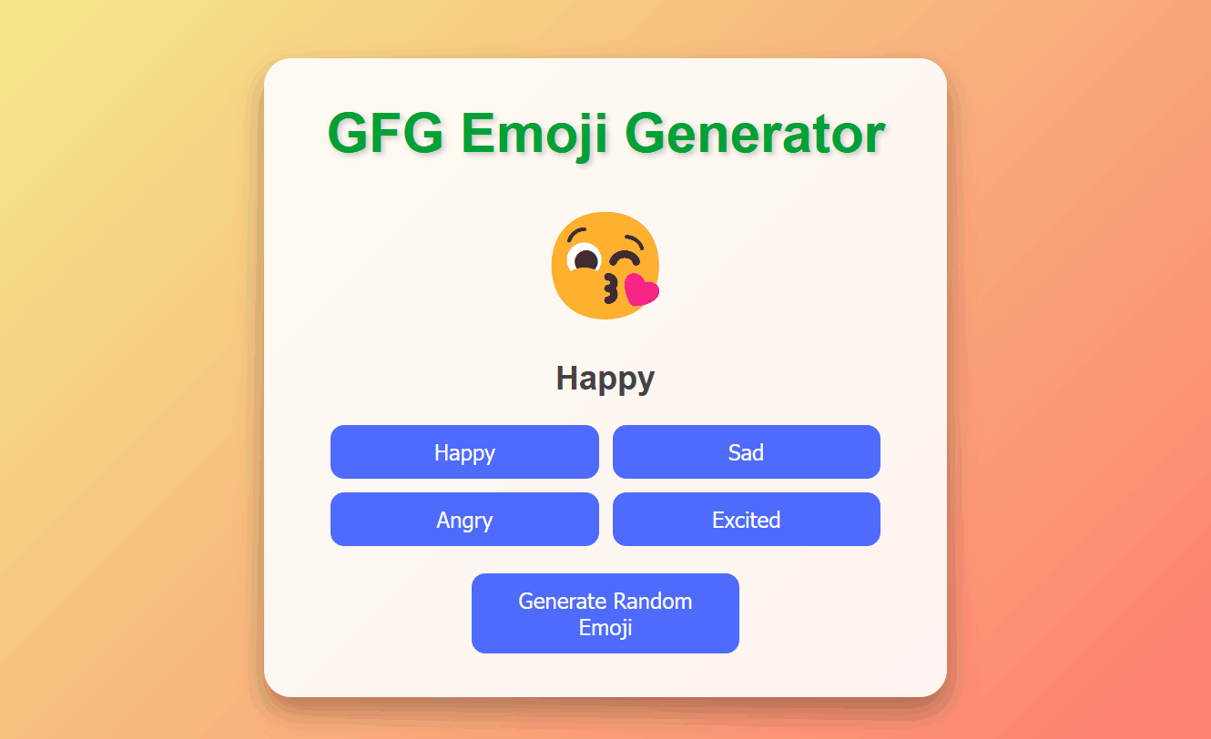 Create a Emoji Generator Using HTML CSS & JavaScript