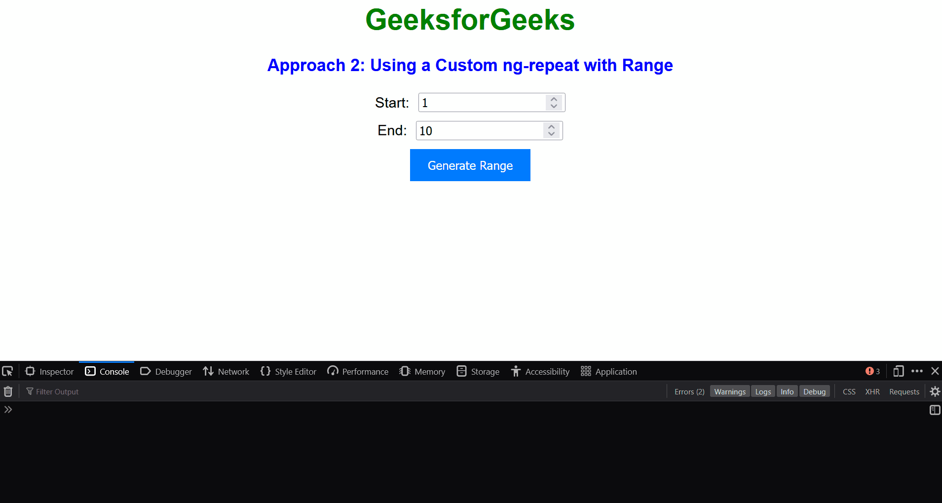 AngularJS For Loop with Numbers & Ranges