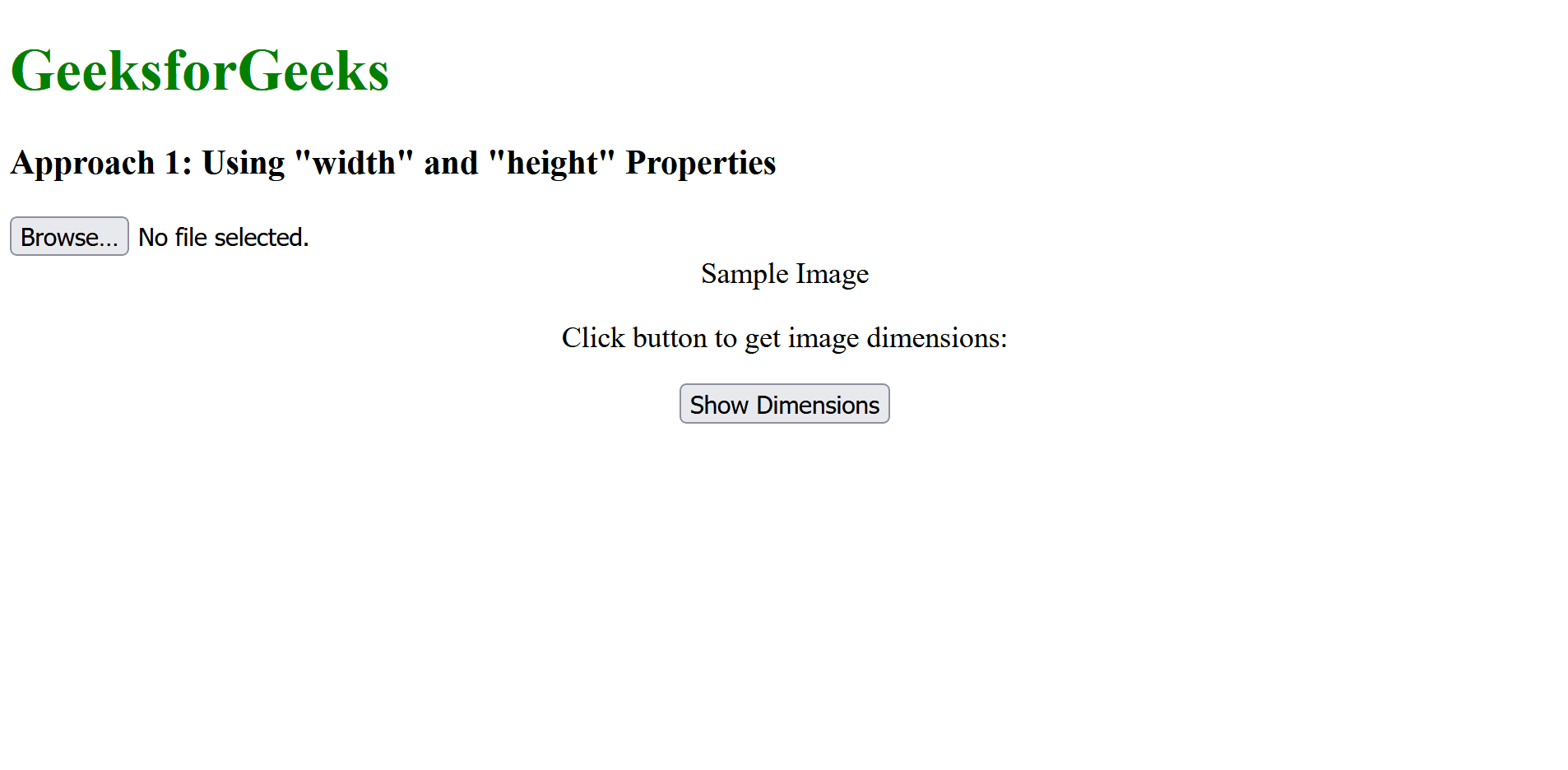 How To Get The Image Size (height Width) Using JavaScript