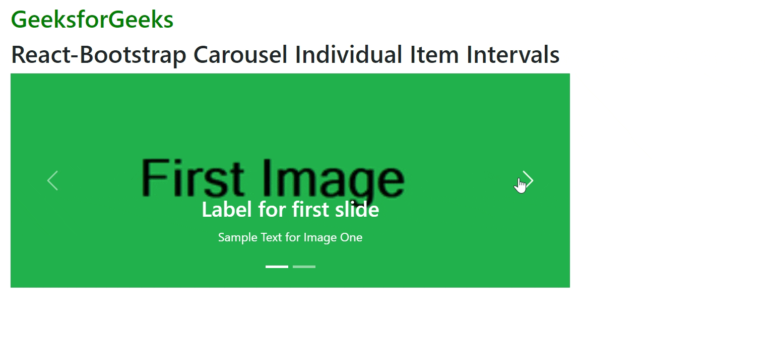 ReactBootstrap Carousel Individual Item Intervals