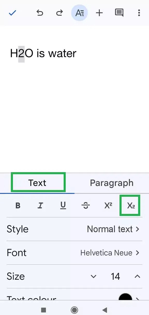 How to Do Subscript in Google Docs
