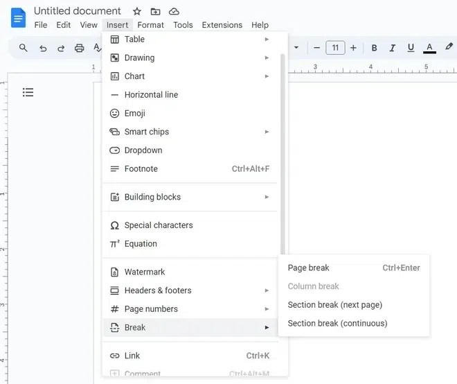 How to Add a Page in Google Docs