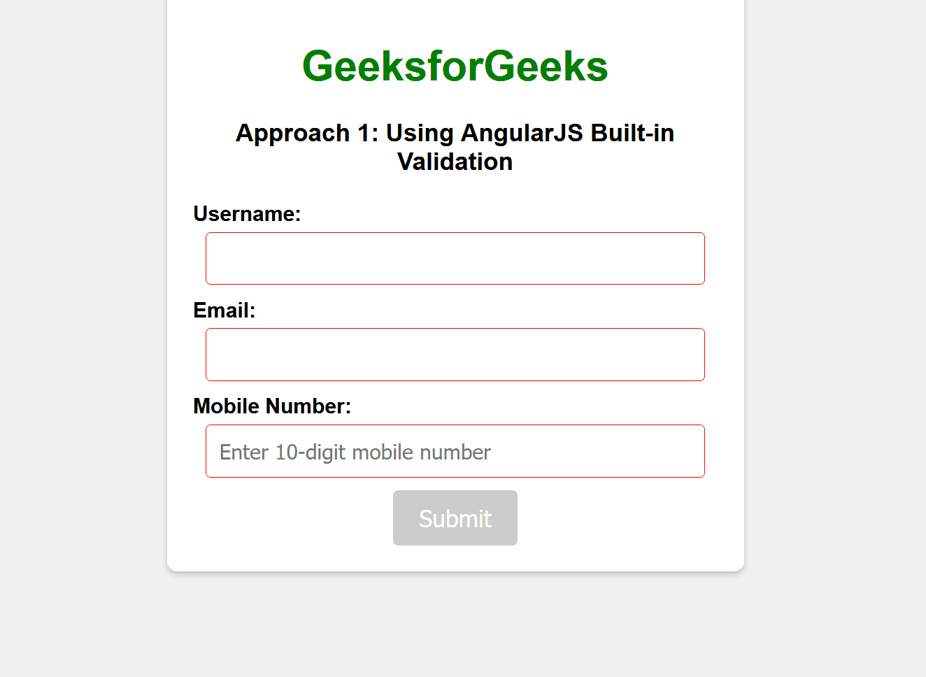 How to prevent form submission when input validation fails in AngularJS