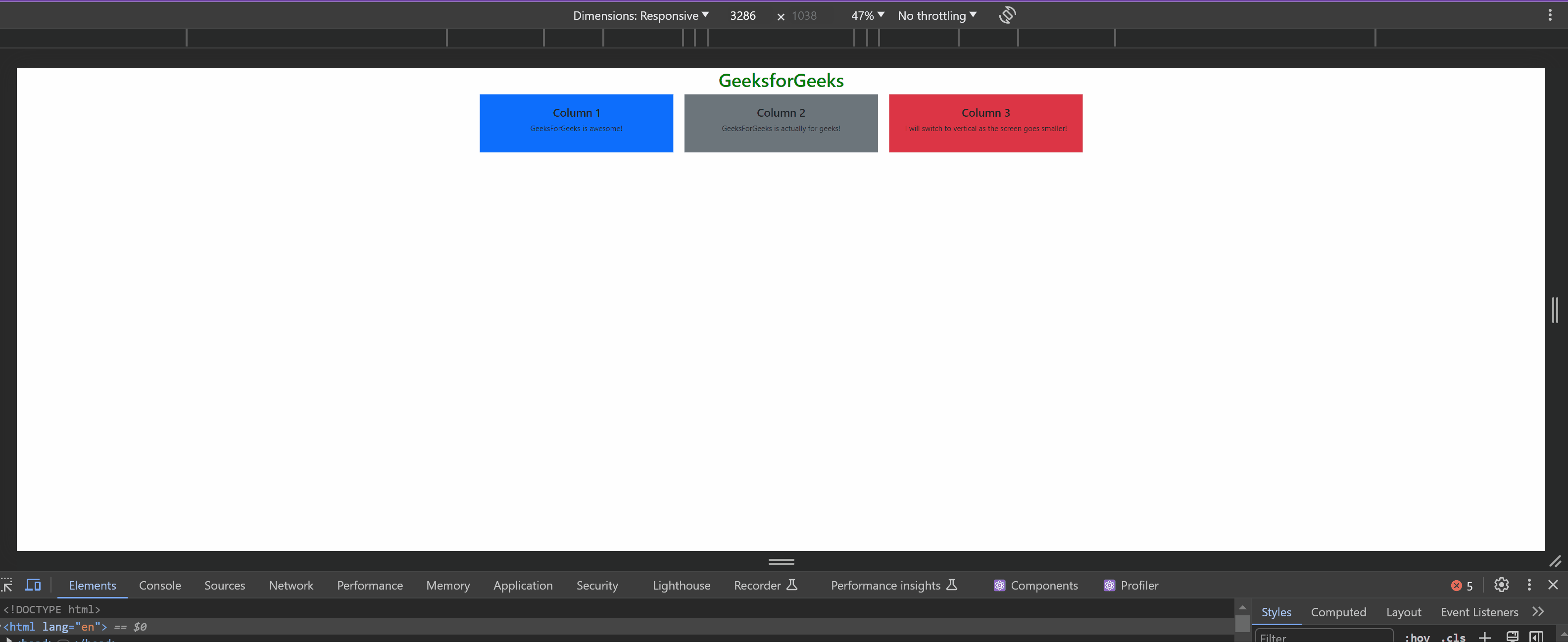 How to make columns stack vertically on smaller screens in React