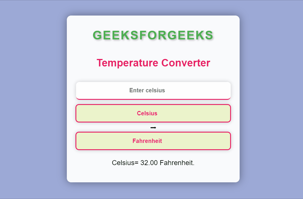 Temperature Converter in ReactJS