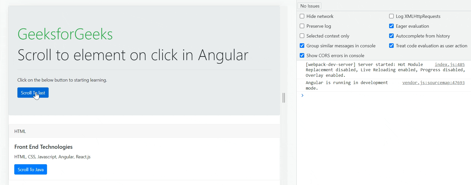 How to Scroll to an Element on click in Angular ?