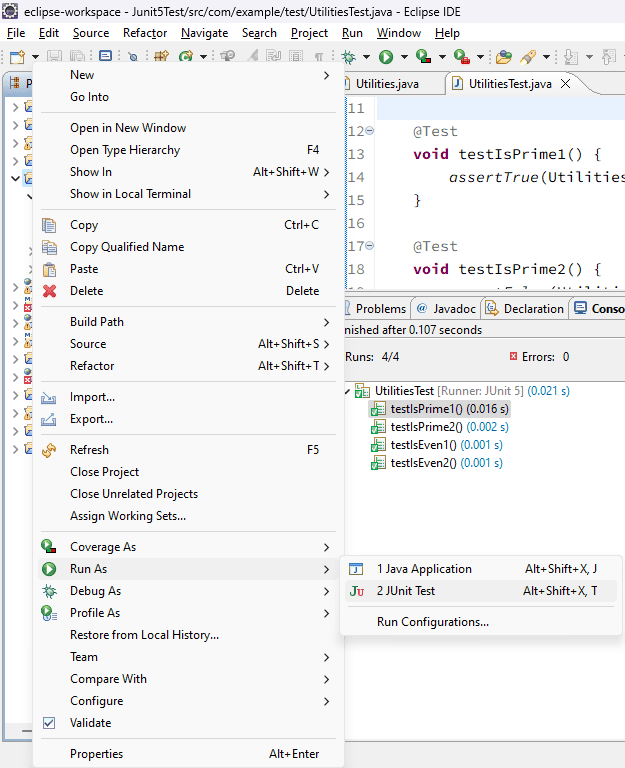 JUnit 5 Execute Test in Eclipse