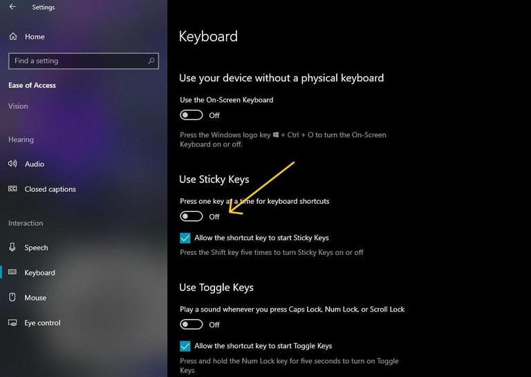 How to Turn Off Sticky Keys on Windows 10 and 11?
