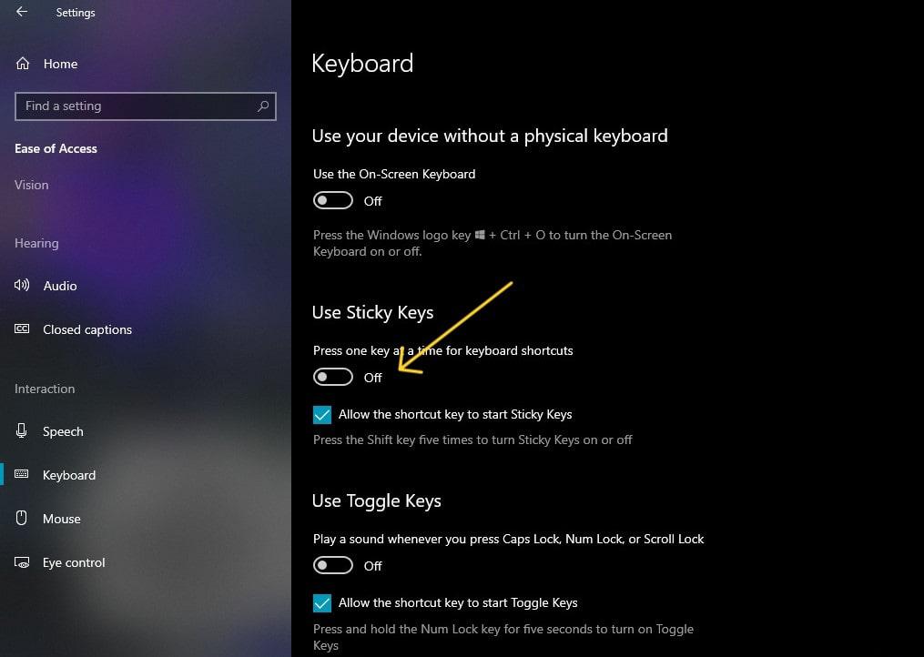 How to Turn Off Sticky Keys on Windows 10 and 11?