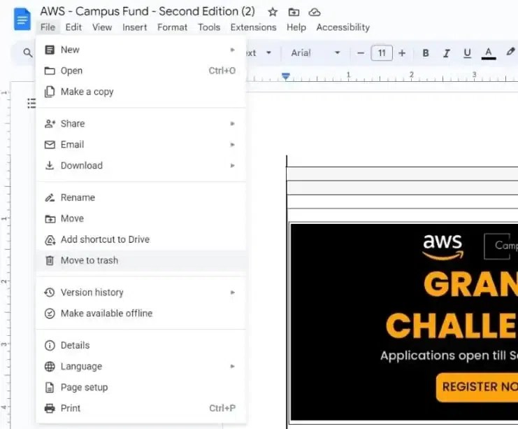 How To Delete Google Docs Document