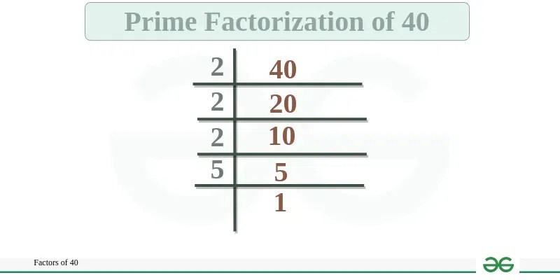 Factors of 40 | GeeksforGeeks