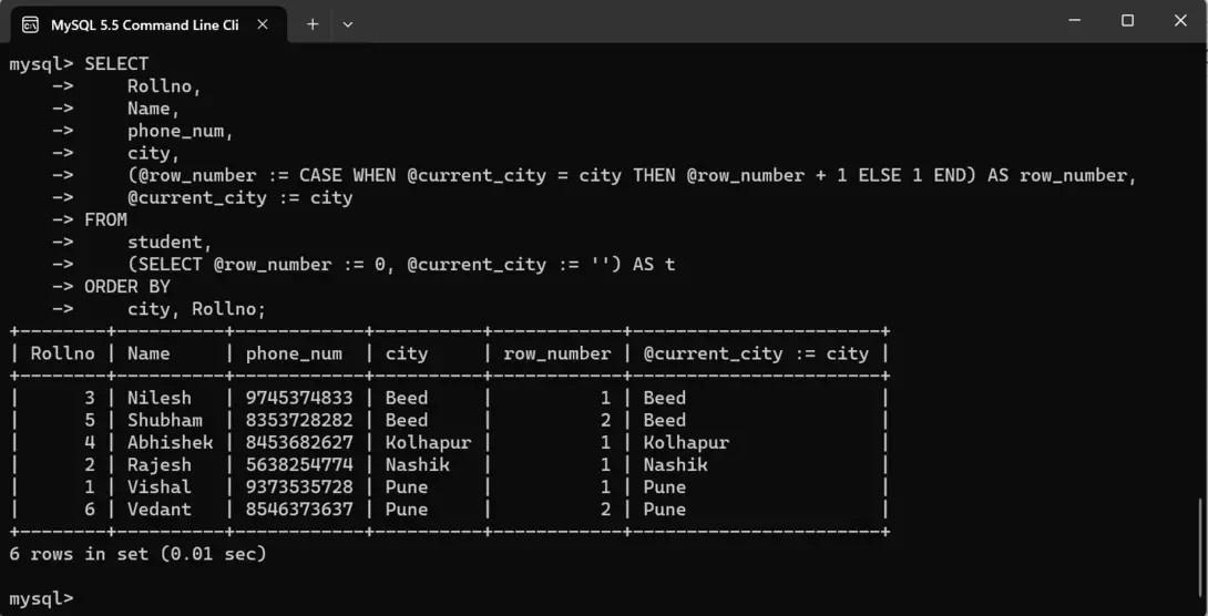 GROUP BY vs PARTITION BY in MySQL