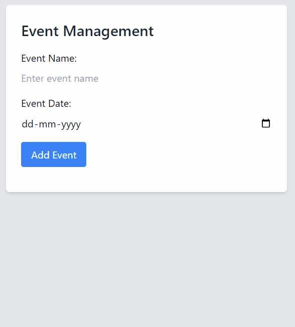 How to Create Event Management Card using JavaScript and Tailwind CSS
