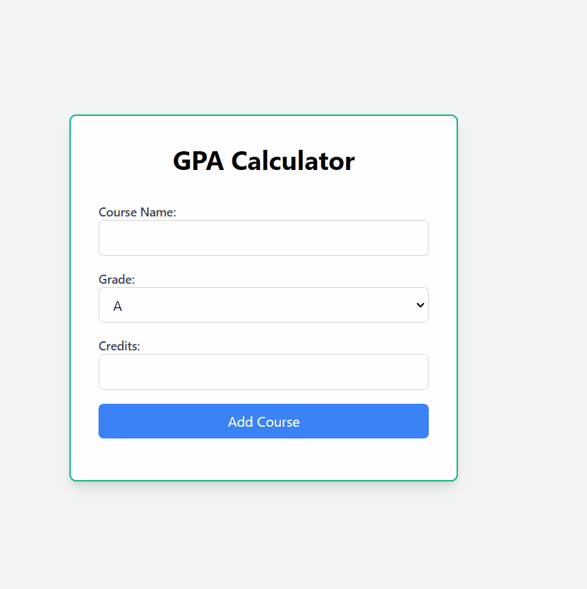 How to create GPA Calculator Card using JavaScript and Tailwind CSS