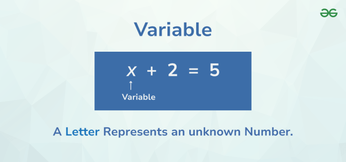 Variable in Maths - GeeksforGeeks Variable in Maths - GeeksforGeeks