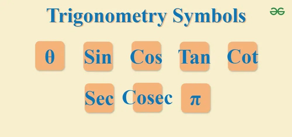 Trigonometry Symbols: List of Trigonometric Symbols with Examples