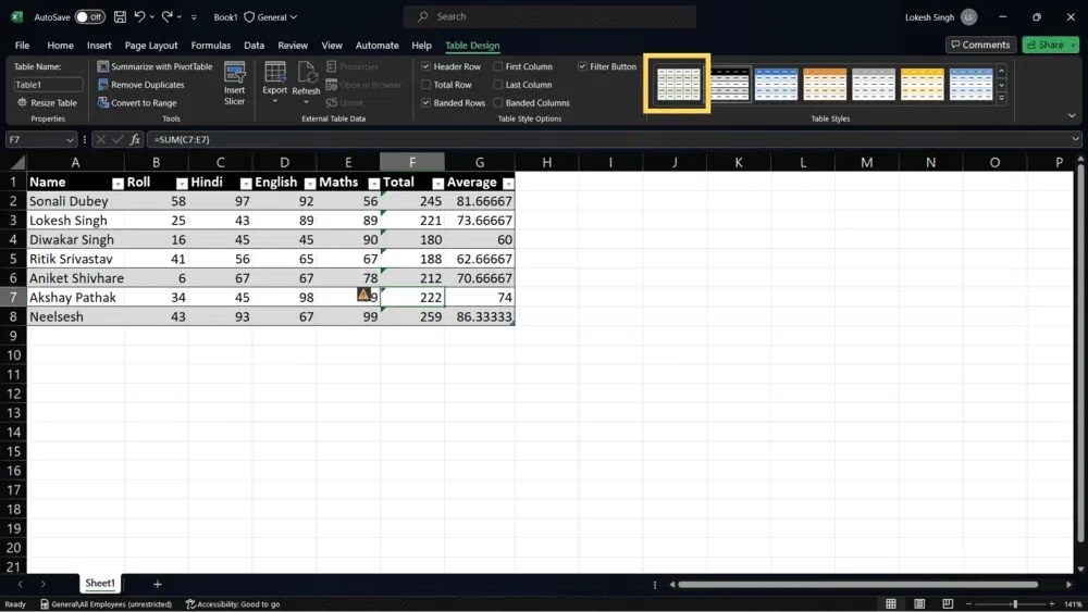 How to Remove Table Formatting in Excel