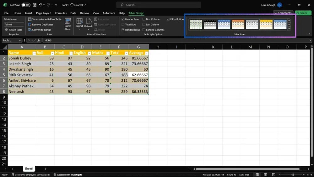 How to Remove Table Formatting in Excel