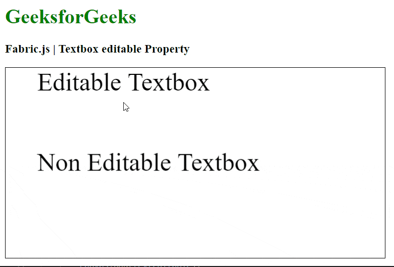 Fabric.js Textbox editable Property