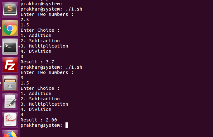 Simple Calculator in Bash
