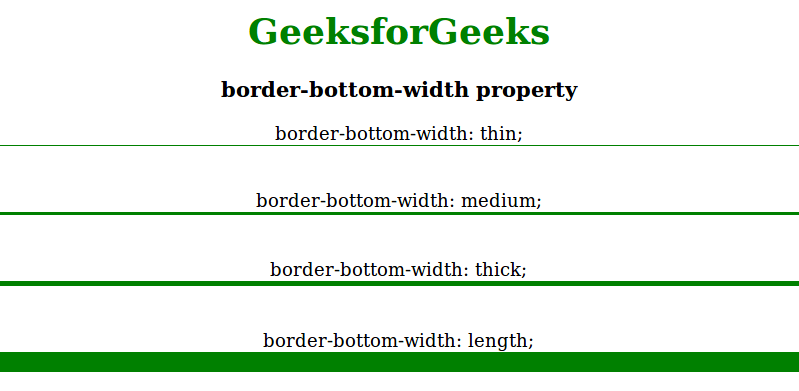 CSS borderbottomwidth Property CSS borderbottomwidth Property