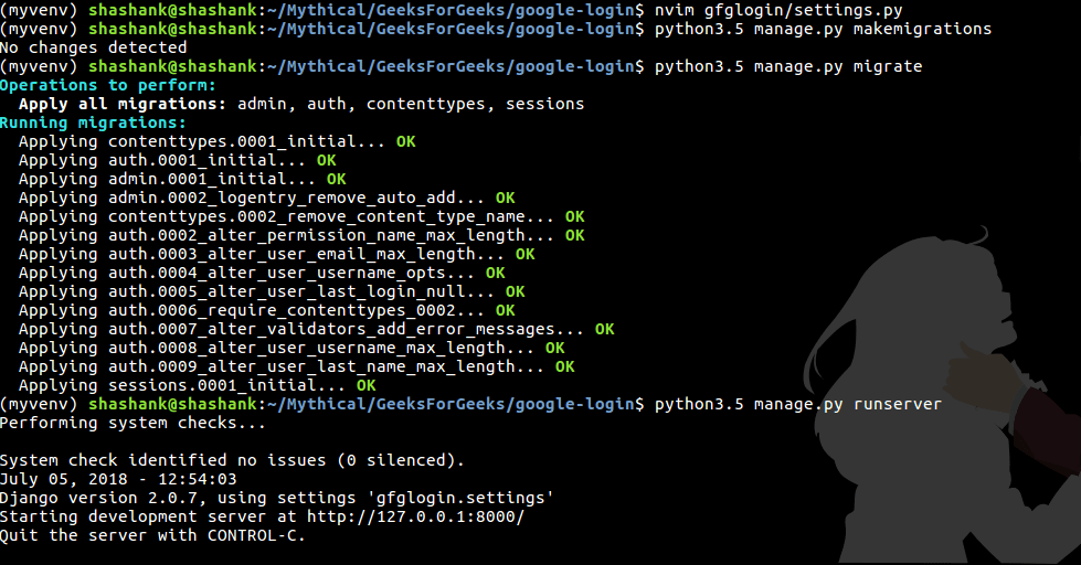 Python Django Google authentication and Fetching mails