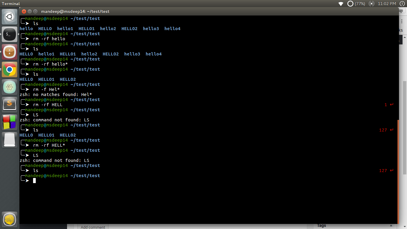 File globbing in Linux