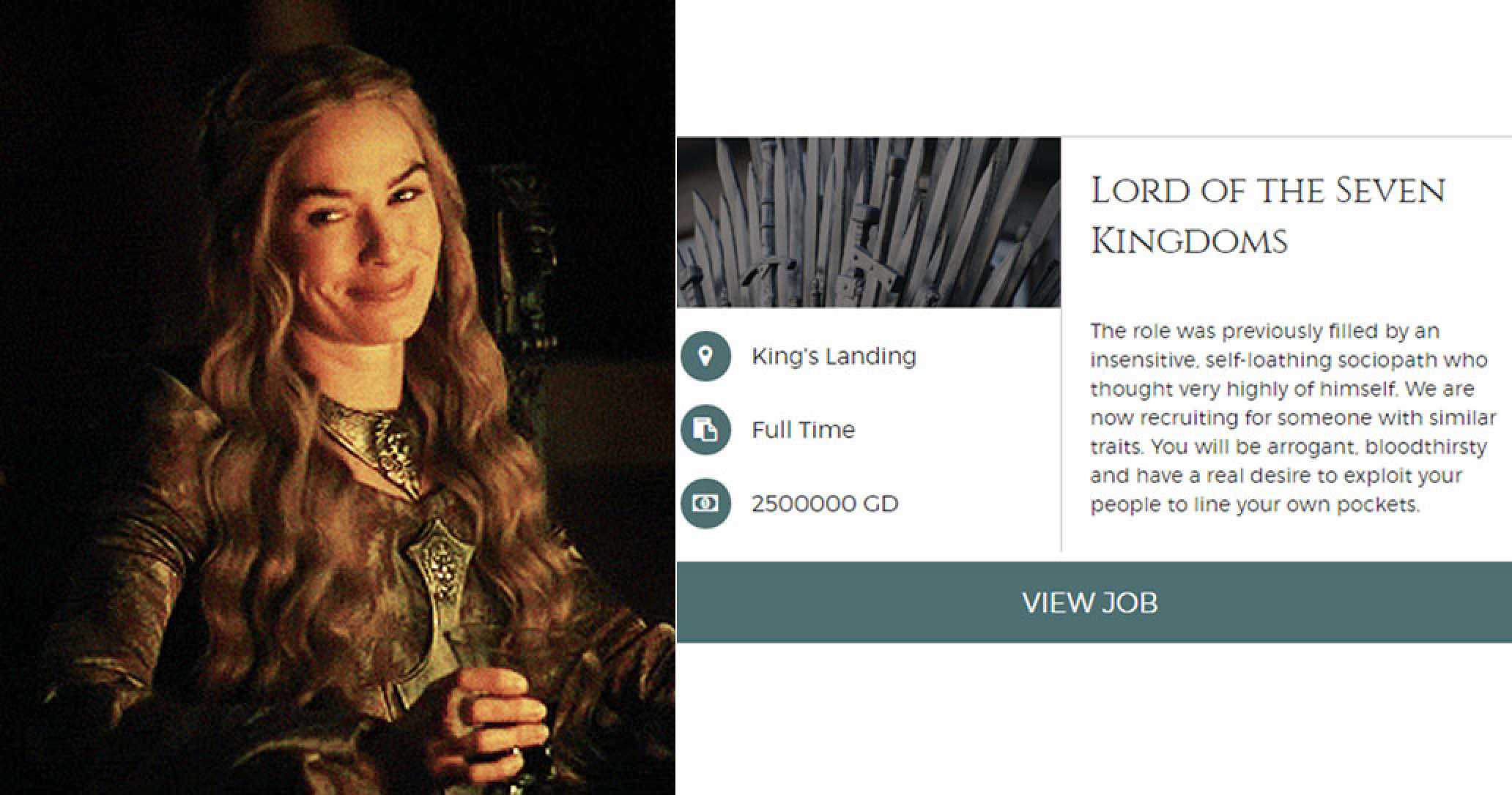 This Westeros Recruitment site lets you apply for Game of Thrones 'jobs
