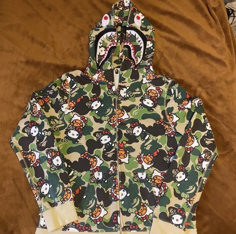 Bape Women's Bape x Hello Kitty Shark Full Zip Hoodie Grailed