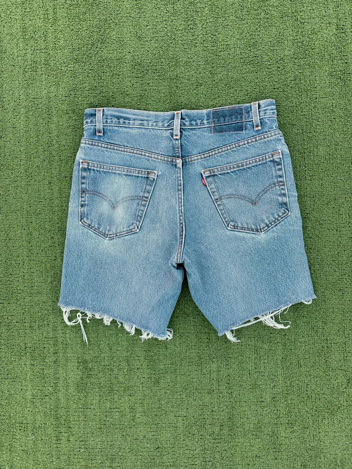 Vintage Vintage Washed Baby Blue Denim Shorts Levi’s 517 from 90s Grailed