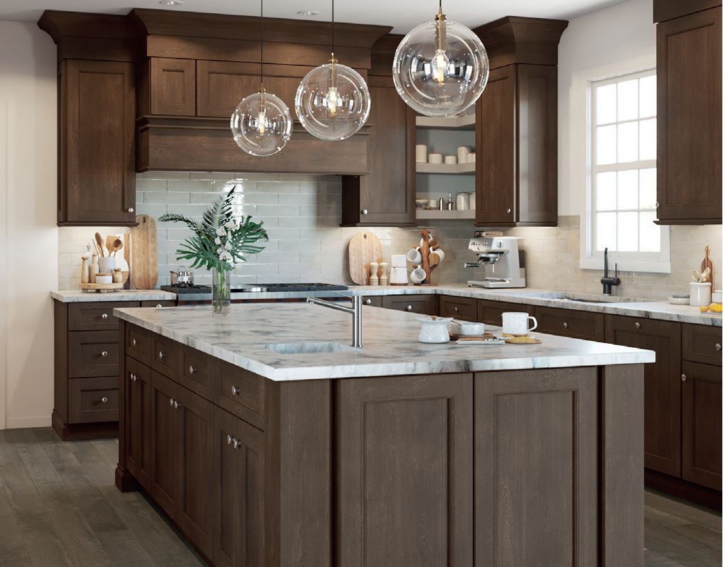 Fusion Kona in Kona Wood Stain Full overlay MOXIE Kitchen & Bath
