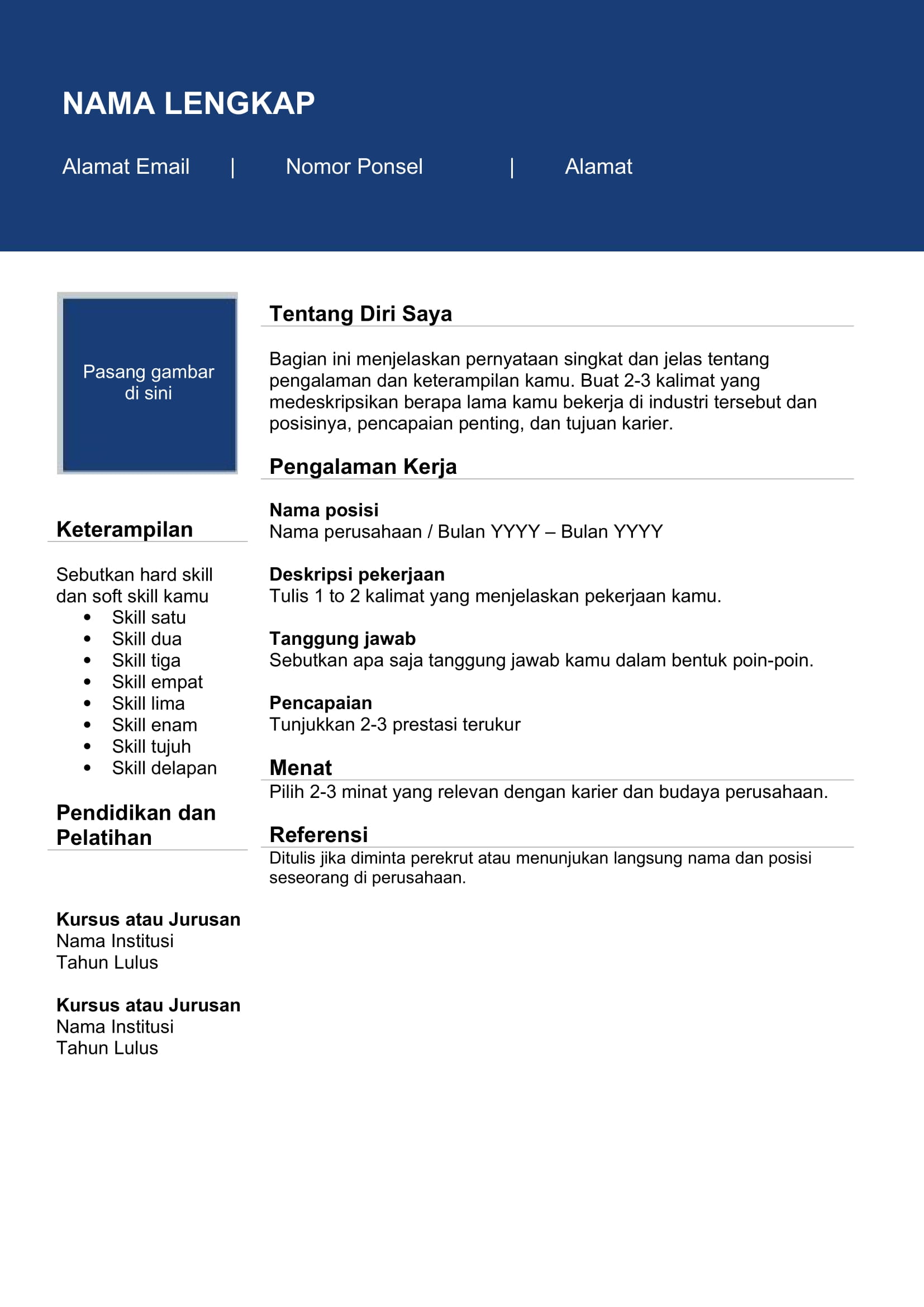Template CV Gratis yang Membuat Kamu Lebih Menarik Jobstreet Indonesia