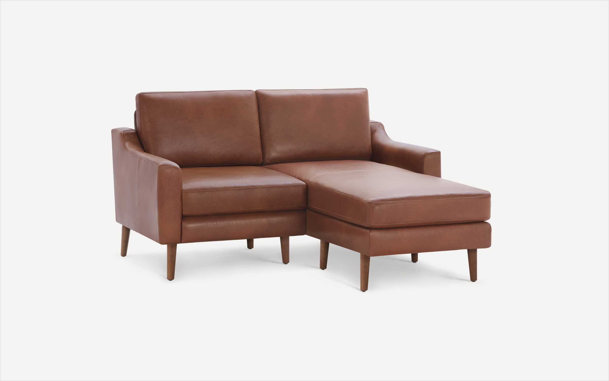 The Nomad Leather Loveseat with Chaise Burrow