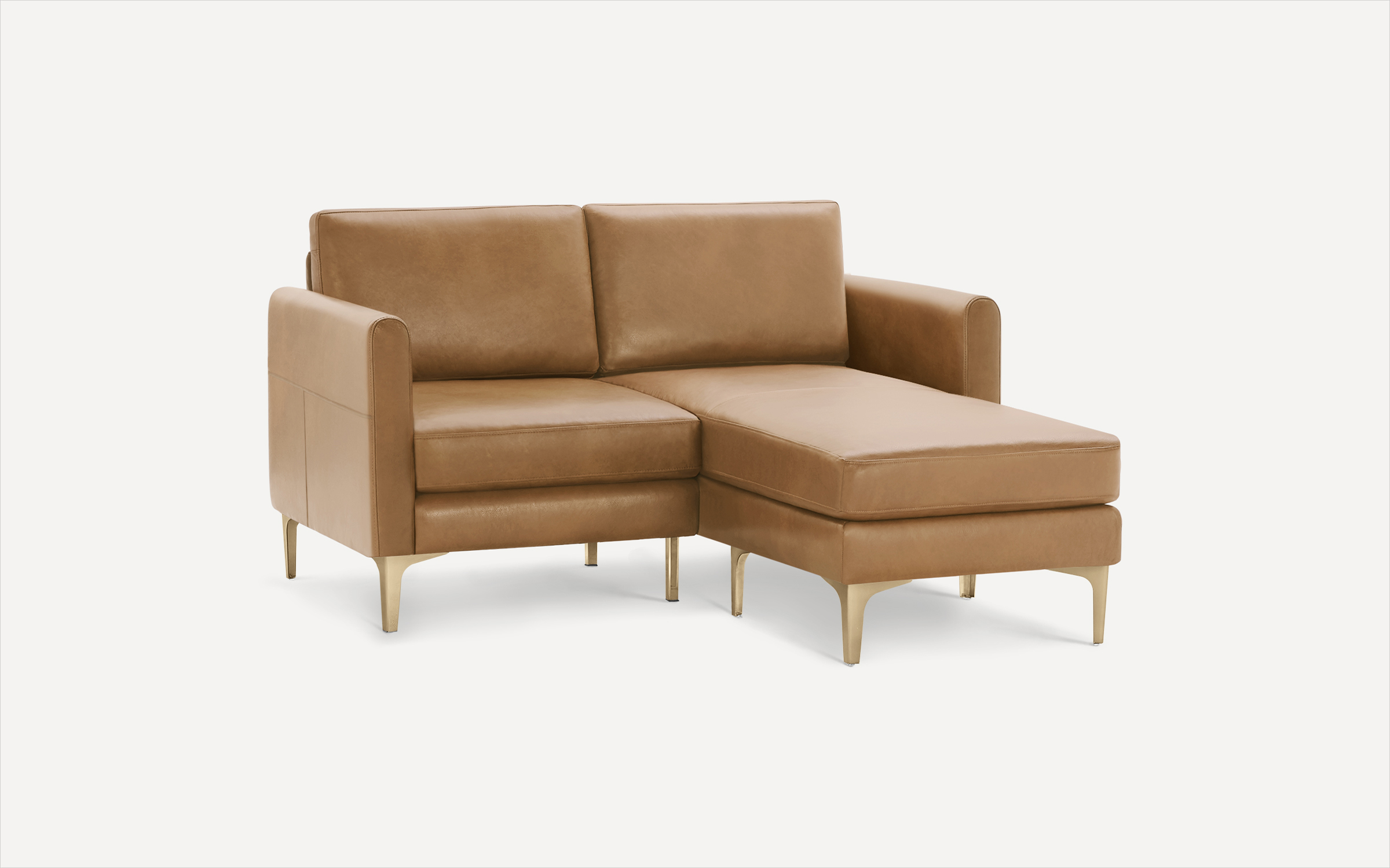 The Nomad Leather Loveseat with Chaise Burrow