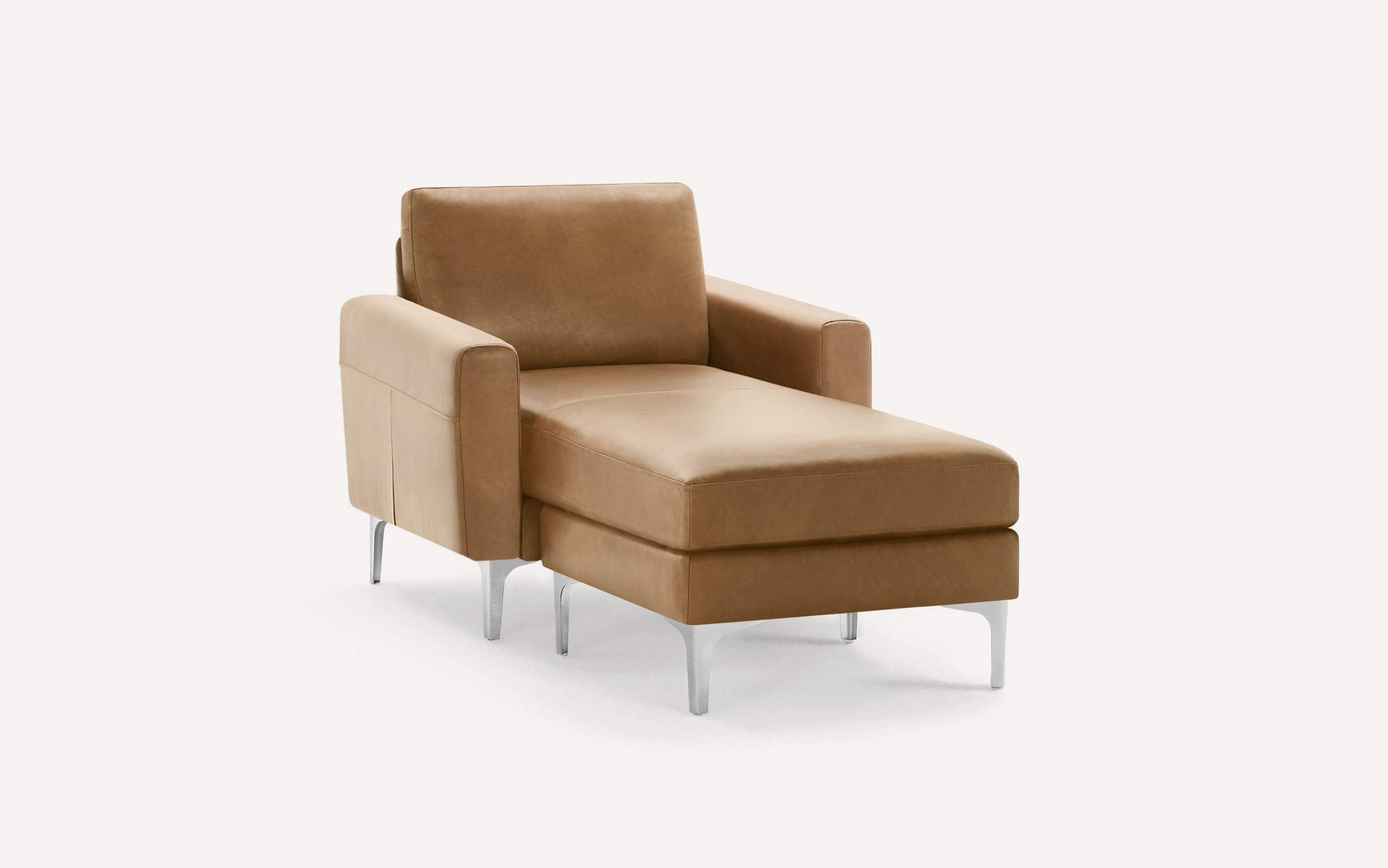The Nomad Leather Club Chair with Chaise Customizable, Modular