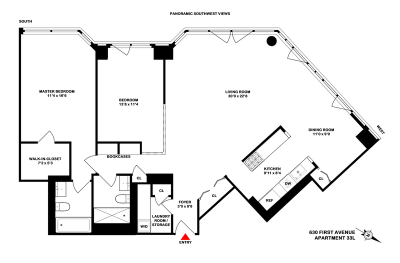 630 First Avenue 33L, Midtown East, NYC 1,795,000, ID 22553824