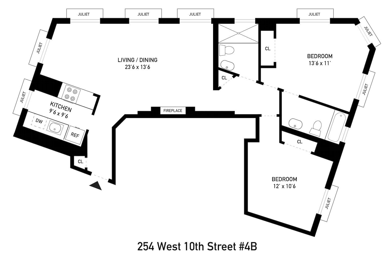 254 West 10th Street 4B, West Village, NYC 2,195,000, ID 22640345